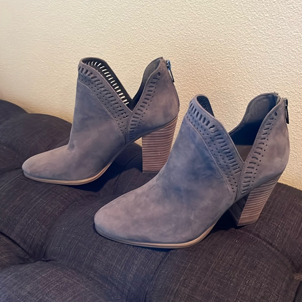 Vince Commuto Gray Suede Booties